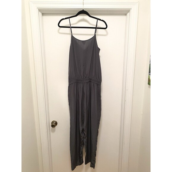 J. CREW Jumpsuit Grey Satin Sz 10 Office Cocktail Professional Girl Boss Party - Picture 6 of 8